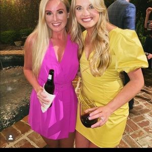 Do+be Puff Sleeve Yellow Dress